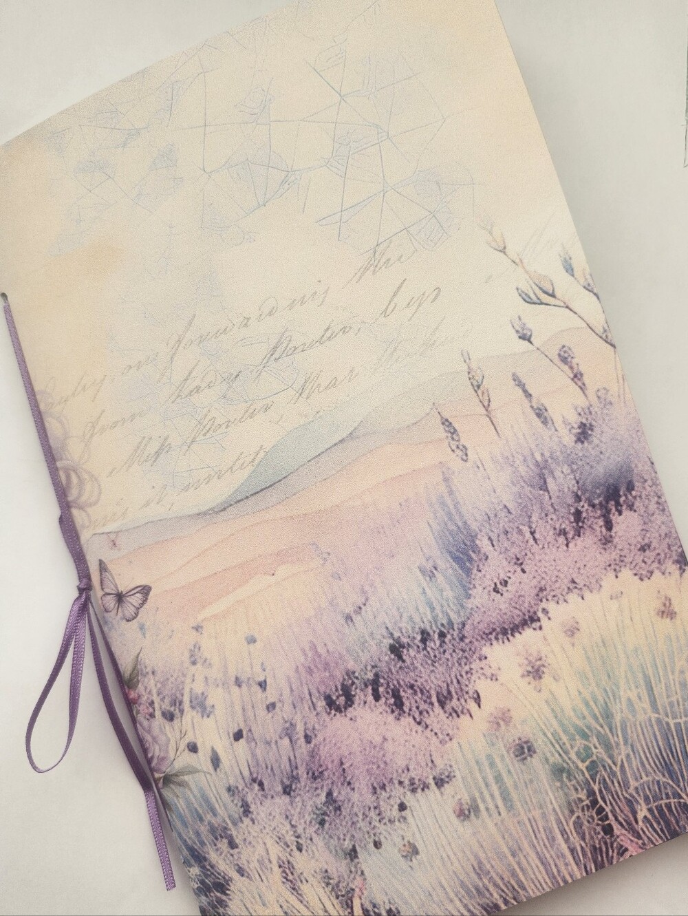 Junk Journal Booklet "LILAC & LAVENDER" HANDMADE Pockets, Cards, Tags, Ephemera